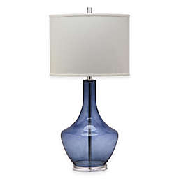 Safavieh Mercury 1-Light Crackle Glass Table Lamp with Cotton Shade