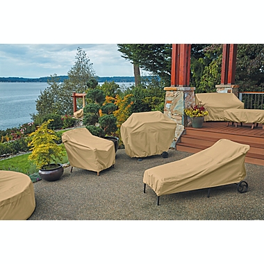 Classic Accessories Terrazzo Coffee Table Outdoor Furniture Cover in Sand. View a larger version of this product image.