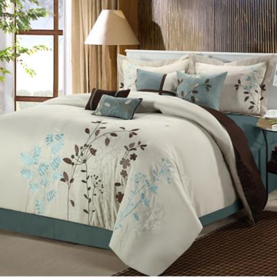 teal and brown full size bedding