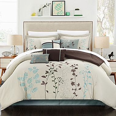 Chic Home Brooke 12-Piece King Comforter Set in Beige. View a larger version of this product image.
