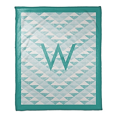 Geometric Throw Blanket in Teal. View a larger version of this product image.