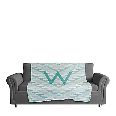 Geometric Throw Blanket in Teal. View a larger version of this product image.