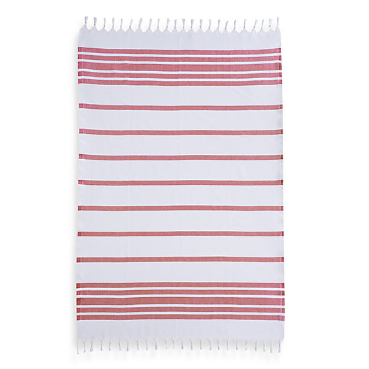 Alternate image 1 for Linum Home Textiles Herringbone Fouta Pestemal Beach Towel in Red