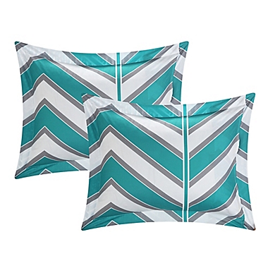 Chic Home Aloretta 8-Piece Reversible Twin/Twin XL Comforter Set in Aqua. View a larger version of this product image.