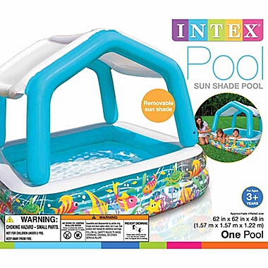 Kinder Intex Deluxe Pool Sun Shade circa 157x157x122 cm mit Aufblasbarem Dach 