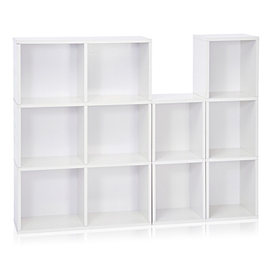Way Basics Tool-Free Assembly zBoard paperboard 2-Cube Narrow Slim Bookcase in White. View a larger version of this product image.