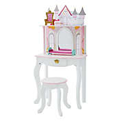 Fantasy Fields by Teamson Kids Dreamland Castle Toy Vanity Set in White/Pink