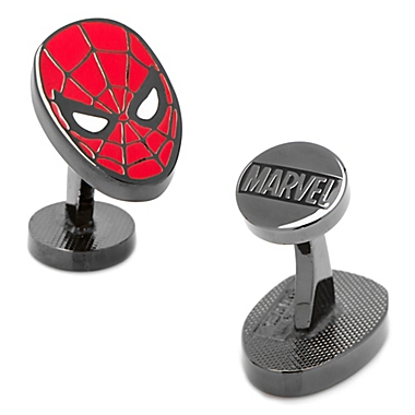 Marvel&reg; Black-Plated Spiderman Face Cufflinks. View a larger version of this product image.