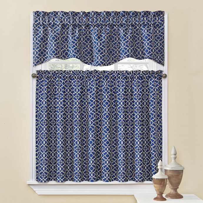 Waverly Lovely Lattice Kitchen Window Curtain Tiers And Valance