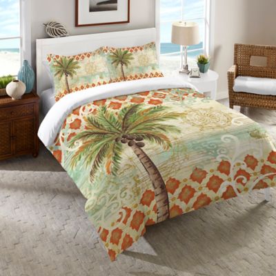 Laural Home Spice Palm Comforter In Orange Bed Bath Beyond