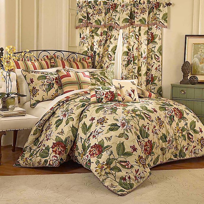 Waverly Laurel Springs Reversible Comforter Set In Parchment