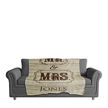 Mr. and Mrs. Throw Blanket in Brown/Beige. View a larger version of this product image.