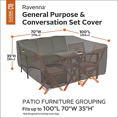 Classic Accessories&reg; Ravenna Outdoor Furniture Set Cover in Taupe. View a larger version of this product image.