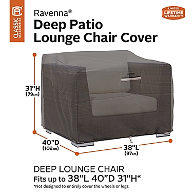 Classic Accessories&reg; Ravenna Deep Lounge/Club Chair Outdoor Furniture Cover in Taupe. View a larger version of this product image.
