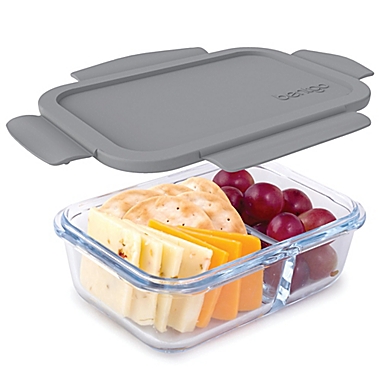 bentgo&reg; Glass 14.2 oz. Portable Snack Box in Grey. View a larger version of this product image.