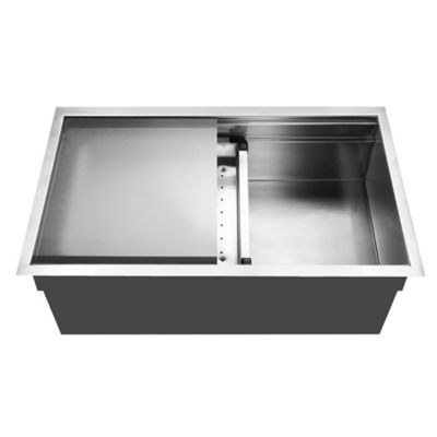 Black Kitchen Sink 1.0 Bol & main droite EGOUTOIR Verre & Acier Inoxydable TS700b 