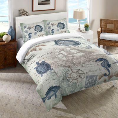 Laural Home&reg; Seaside Postcard Comforter