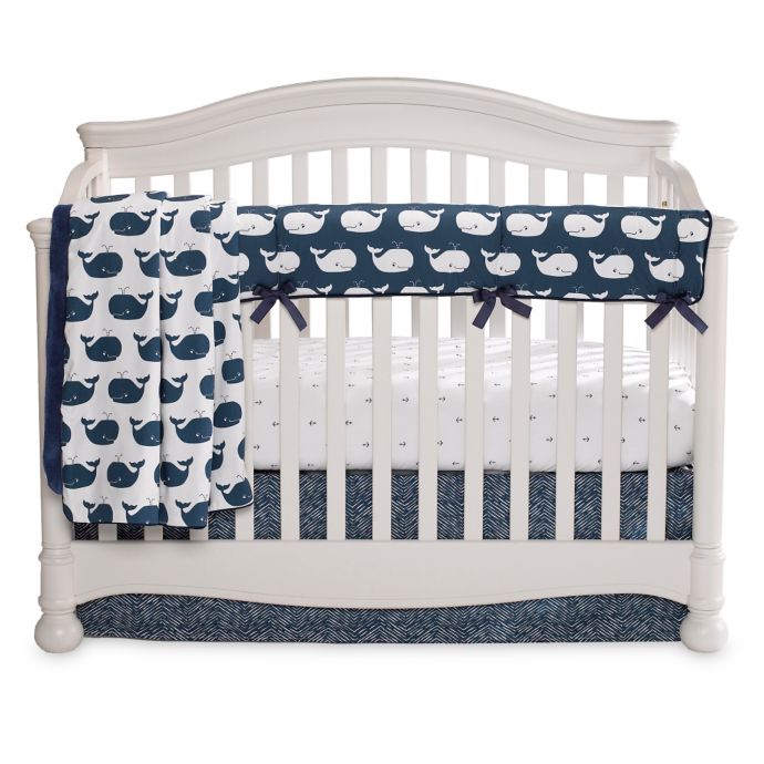 Liz And Roo Nautical Whales 3 Piece Crib Bedding Set Bed Bath