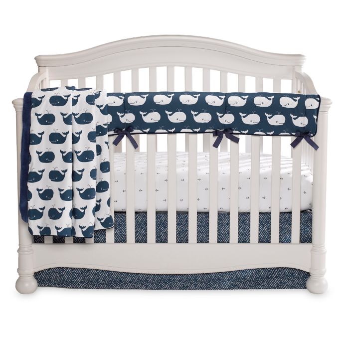 Liz And Roo Nautical Whales 3 Piece Crib Bedding Set Bed Bath