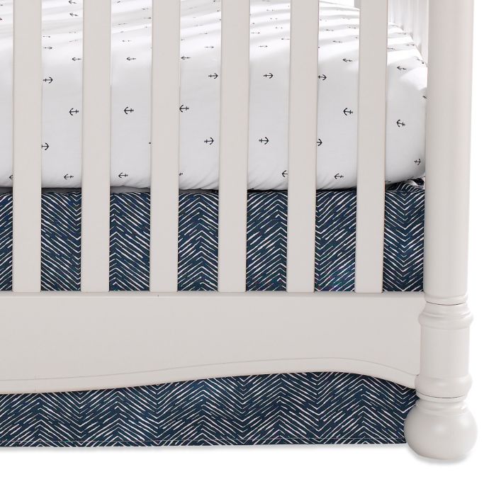 Liz And Roo Nautical Waves Tailored Crib Skirt Bed Bath Beyond