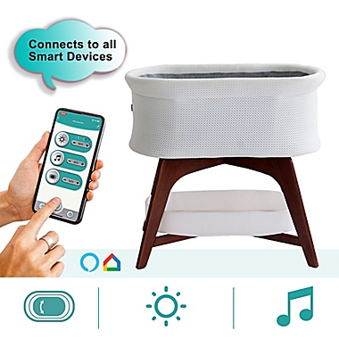 TruBliss&trade; Evi&trade; Smart Bassinet with Smart Technology in White. View a larger version of this product image.
