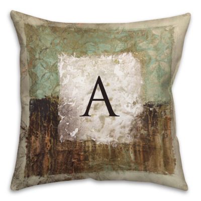 Earth Toned 16-Inch Square Throw Pillow in Green/Brown