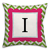 Chevron Frame 16-Inch Square Throw Pillow in in Pink/Green