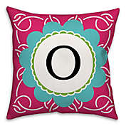 White Rings 18-Inch Square Throw Pillow in Pink