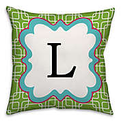 Grid 18-Square Throw Pillow in Green/White