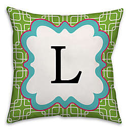 Grid 16-Square Throw Pillow in Green/White
