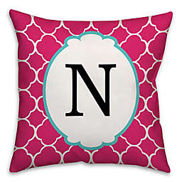 Quatrefoil Square Throw Pillow in Pink