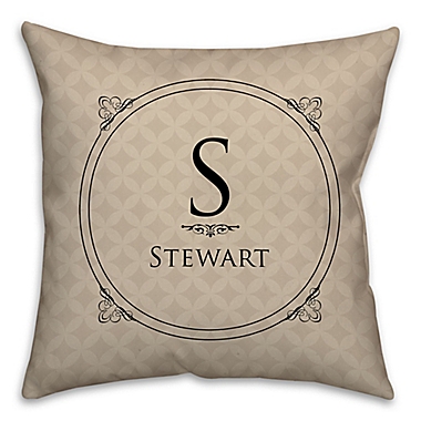 Circle Scroll 18-Inch Square Throw Pillow in Beige. View a larger version of this product image.