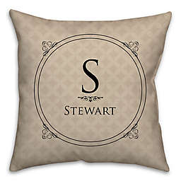 Circle Scroll Square Throw Pillow in Beige