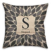 Leaf 18-Inch Square Throw Pillow in Grey