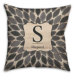 Leaf Square Throw Pillow in Grey