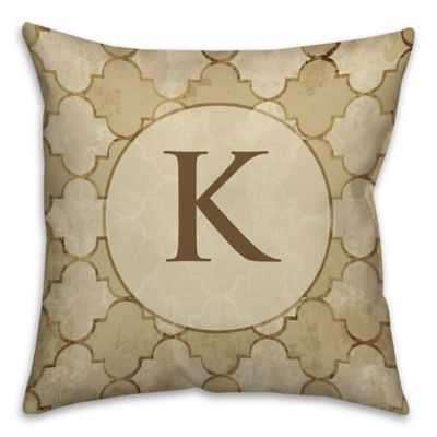 Bits of Gold 16-Inch Square Throw Pillow in Beige/Brown