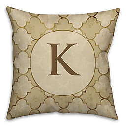 Bits of Gold Square Throw Pillow in Beige/Brown