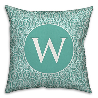 Trendy Medallion Square Throw Pillow in Blue/White. View a larger version of this product image.