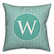 Trendy Medallion Personalized Throw Pillow in Blue/White
