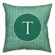 Neutral Zigzag 18-Inch Square Throw Pillow in Green/White