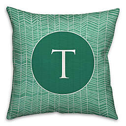 Neutral Zigzag 18-Inch Square Throw Pillow in Green/White