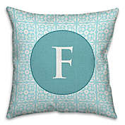 Medallion Tile 16-Inch Square Throw Pillow in Blue/White