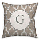 Alternate image 0 for 16-Inch x 16-Inch Neutral Quatrefoil Square Throw Pillow in Brown/White