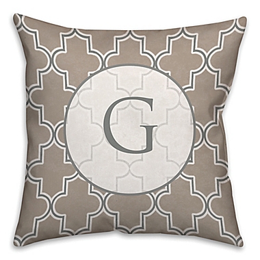 16-Inch x 16-Inch Neutral Quatrefoil Square Throw Pillow in Brown/White. View a larger version of this product image.