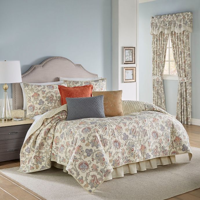 Magnificent waverly bedding and curtains Waverly Arezzo 4 Piece Reversible Quilt Set Bed Bath Beyond
