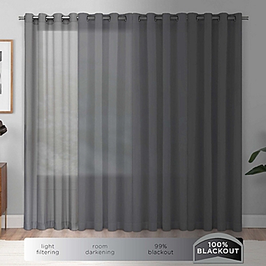Eclipse Harper 63-Inch Rod Pocket Blackout Window Curtain Panel in Charcoal (Single). View a larger version of this product image.