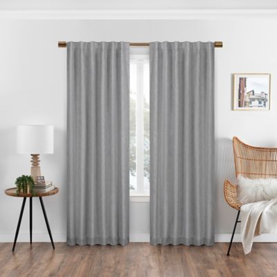 Eclipse Nora Solid Rod Pocket/Back Tab 100% Blackout Window Curtain Panel (Single)