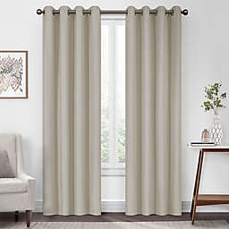 Eclipse Kira Herringbone 63-Inch Grommet 100% Blackout Window Curtain Panel in Fawn (Single)