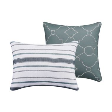 Waverly&reg; Forever Stripe 10-Piece King Comforter Set in Blue. View a larger version of this product image.