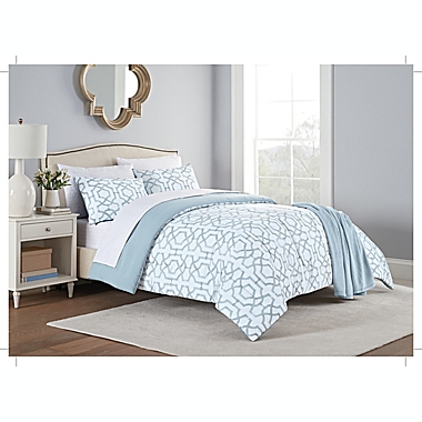 Stratford 8-Piece Full Comforter Set in Aqua. View a larger version of this product image.